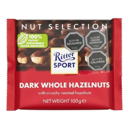 RITTER SPORT DARK&AVELLANAS 100G - 10CPC